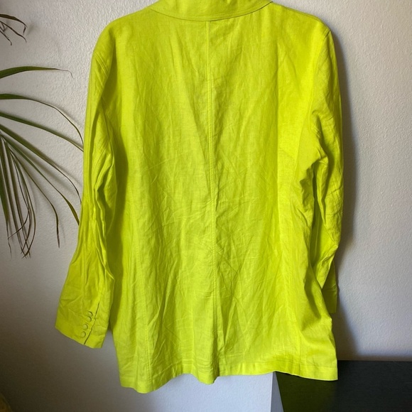 Solid & Striped Women’s The Beach Linen Single-Button Blazer in Neon Size M - Picture 4 of 9